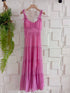 Ruched Up Sleeves Deep Neck Line Tiered Sundress